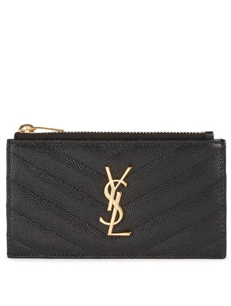 ysl monogram credit card holder|YSL card holder with zipper.